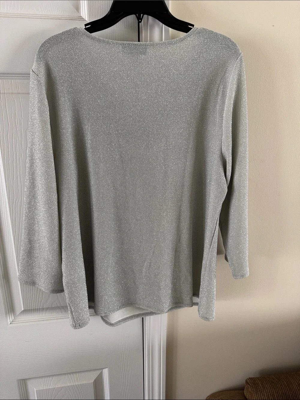 Akris Punto Silver Sparkle Draped Cowl Neck Top